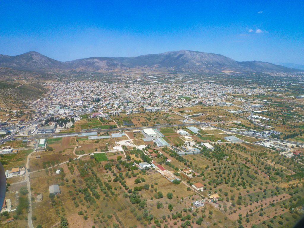 Coming in to land at Athens Airport