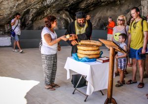 A church service in the Caves of Antiparos