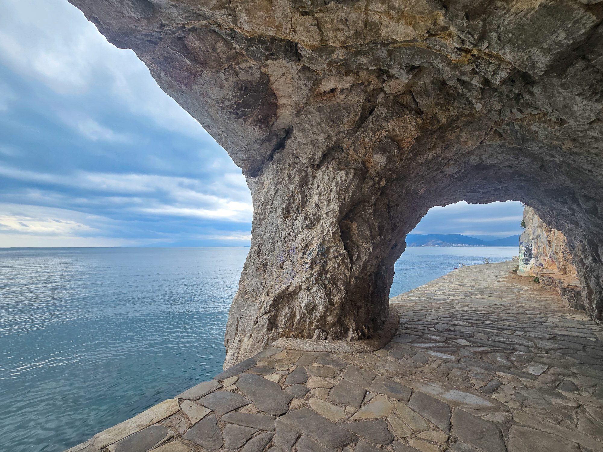 View of Arvanitia Promenade also known as Arvanitia Coastal Walk, Nafplio