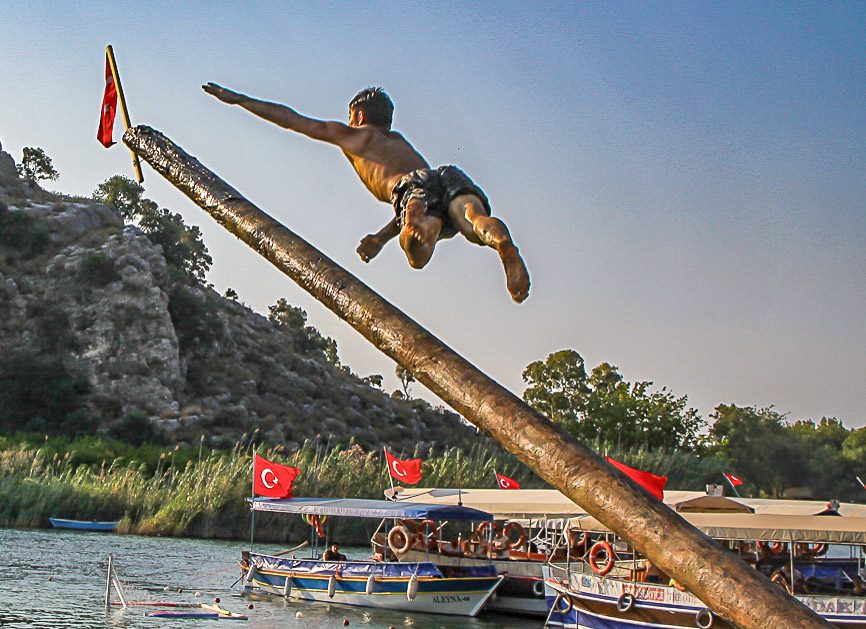 Maritime and Cabotage day in Dalyan - oily pole