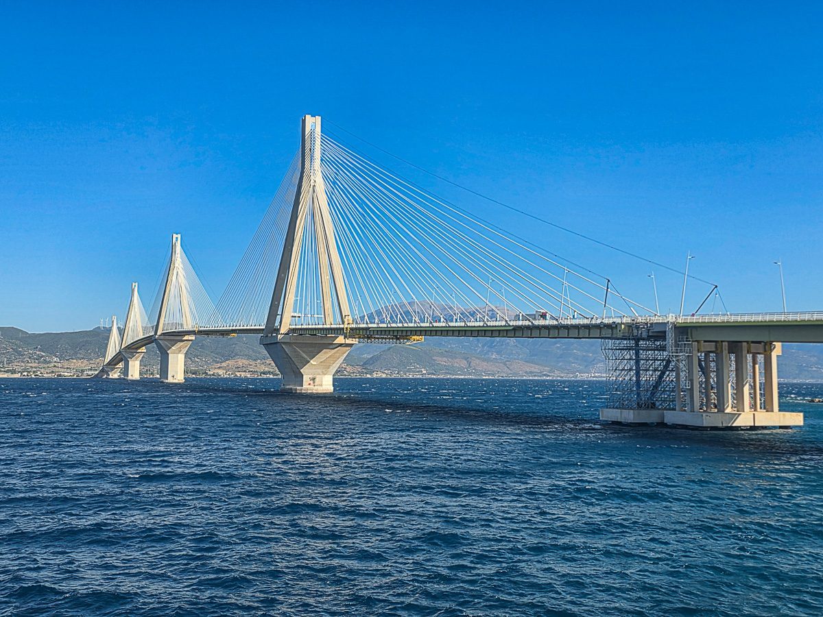 View of the Rio - Antirrio Bridge from the ferry