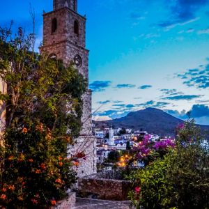 The clock tower on Chalki Island. I arrived in the early hours of the morning and waited to watch daylight fall over this beautiful island - not another person about.
