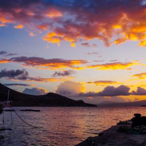 The sun rising over Alimnia island just off Chalki. This is truly one of the most breath taking outward looking views from any island I've seen before. No wonder so many Brits have colonised it!