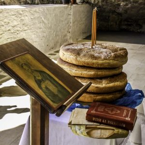 Several years ago we were back on Antiparos - one of my favourite Greek islands. During a visit to the cave we were so lucky to witness mass taking place in the cave - such a special experience.