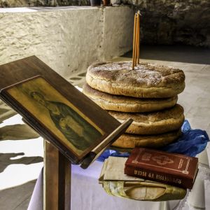 Several years ago we were back on Antiparos - one of my favourite Greek islands. During a visit to the cave we were so lucky to witness mass taking place in the cave - such a special experience.