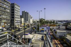 View of the street from the link bridge