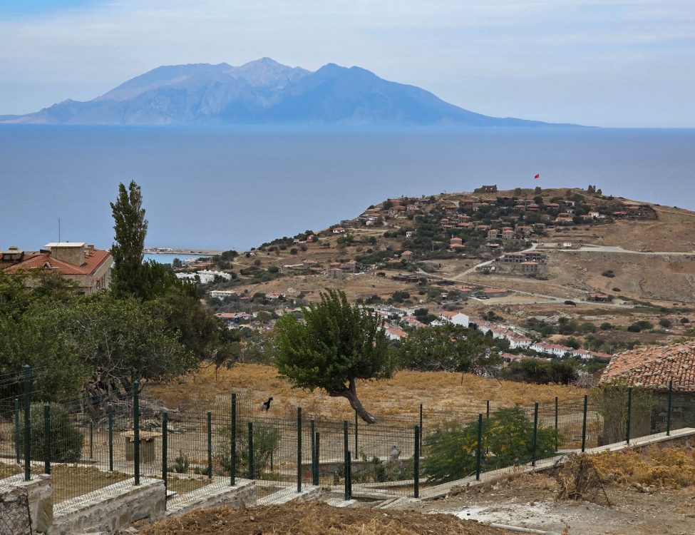 View of Samothrace from the village of Eski Bademli View of Samothrace from the village of Eski Bademli on Gokceada