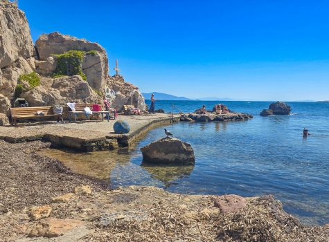 Apelli Cove, Mytilene View of swimming spot at Apelli Cove, Mytilene
