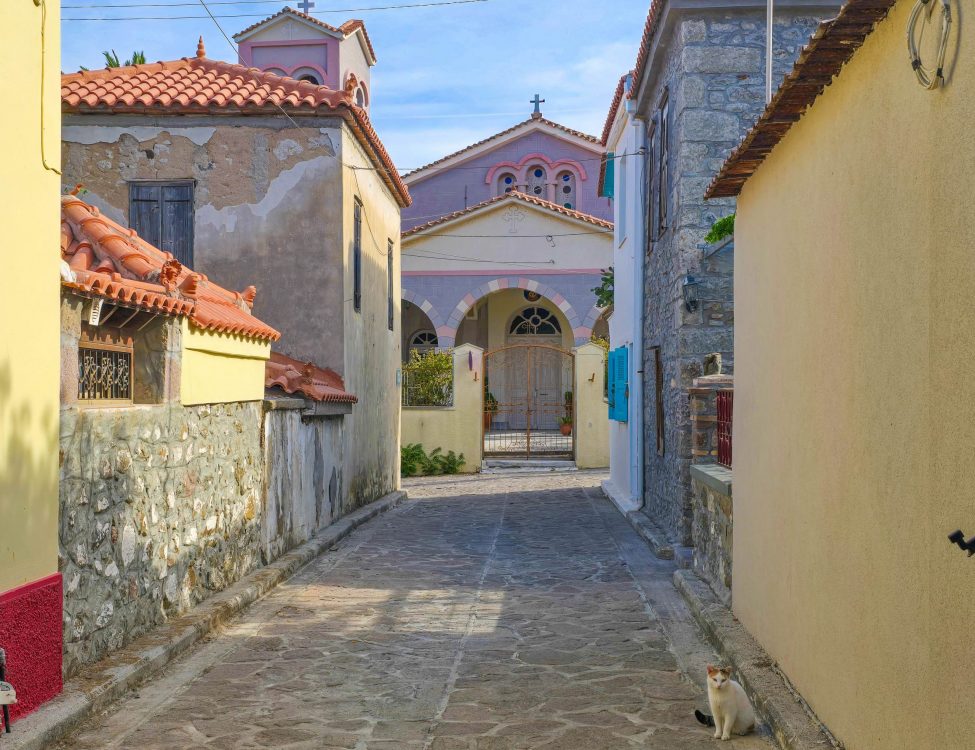 View of the Church of Agios Andreas, Skala Eresou