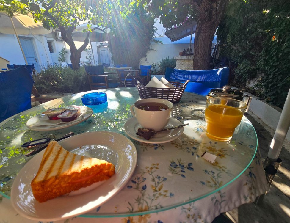 Courtyard breakfast at Villa Christina, Spetses