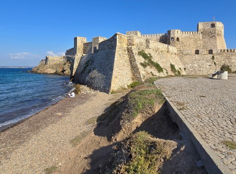 Bozcaada Kale Harbourfront and castle walls of Bozcaada