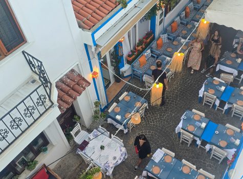 View from Alicante Hotel View from the roof terrace of the Alicante Hotel in Bozcaada
