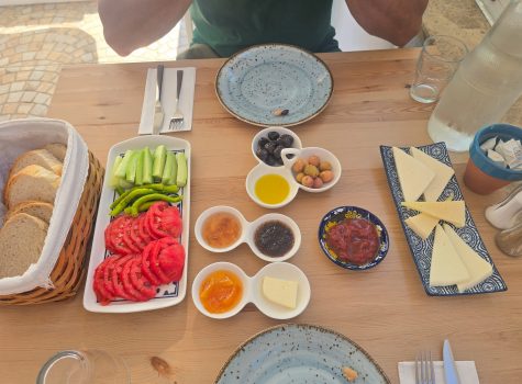 Wonderful Turkish breakfast at the Alicante Hotel, Bozcaada