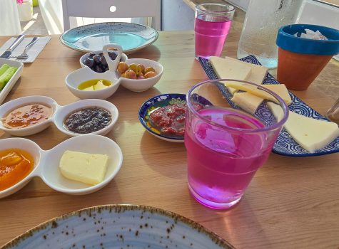 Wonderful Turkish breakfast at the Alicante Hotel, Bozcaada