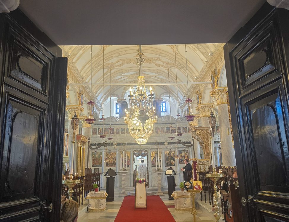 The interior or the Church of the Virgin Mary, Bozcaada Island