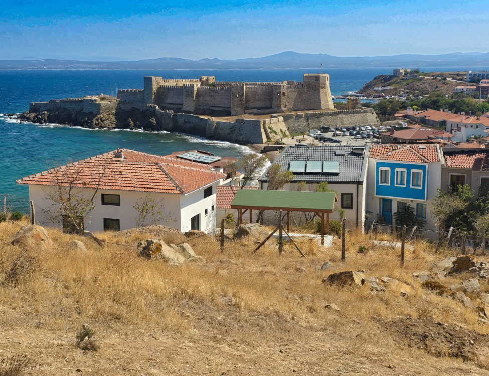 Views from Bozcaada Windmills to castle and harbour