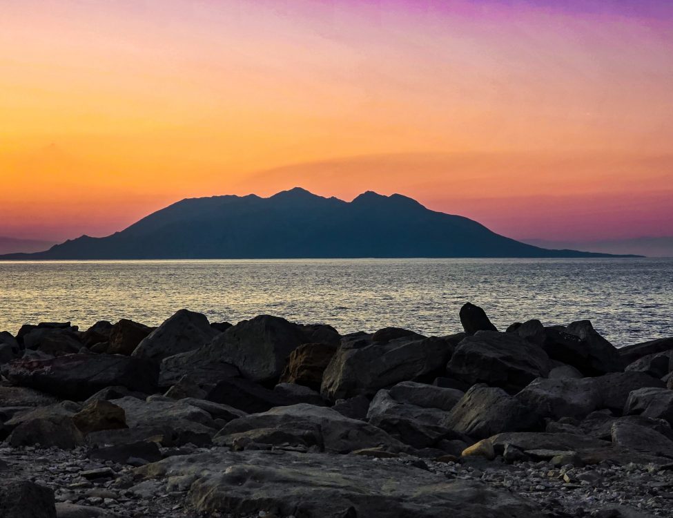 Sunset over Samothrace from Gokceada Sunset over Samothrace from Gokceada