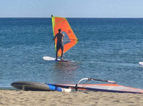 Kite surfing at Kefalos Kite surfing at Kefalos Beach, Gokceada, Turkey