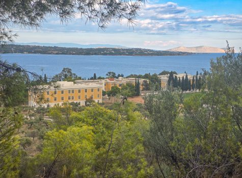 Anargyrios College Open Air Amphitheatre View from Anargyrios College Open Air Amphitheatre looking back down to Spetses town