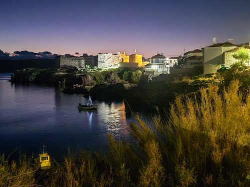 View of Sigri Harbour at sunset