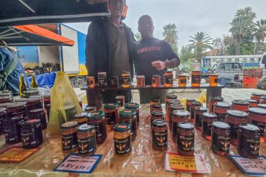 Nafplio Market Honey sellers at Nafplio Market