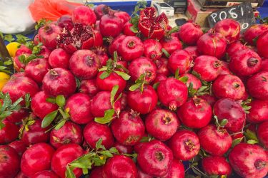 Nafplio Market Rosy pomegranates at Nafplio Market