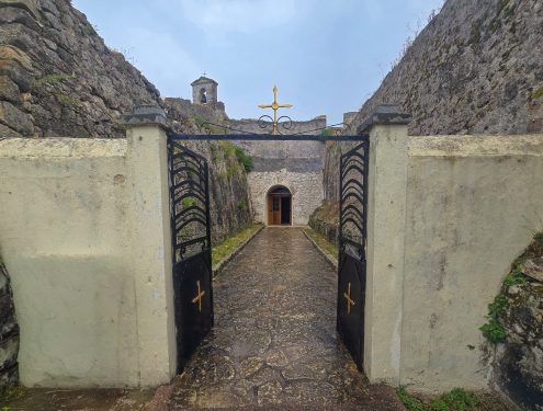 Entrance to the Church of Agia Mavra in Lefkada Town