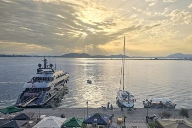 View from the balcony at the Avra Hotel, Preveza