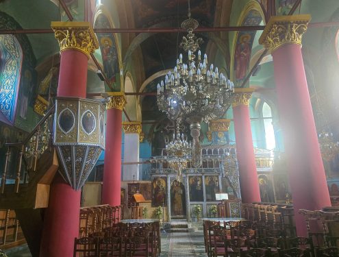 Church of Agia Paraskevi Interior of the Church of Agia Paraskevi in Pramanta