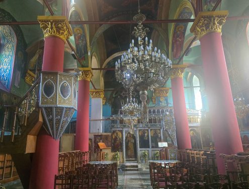Church of Agia Paraskevi Interior of the Church of Agia Paraskevi in Pramanta